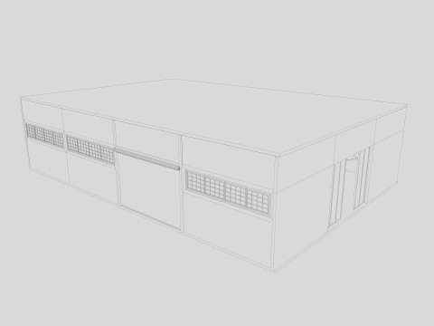 Industrial building warehouse 5 Low-poly 3D 模型