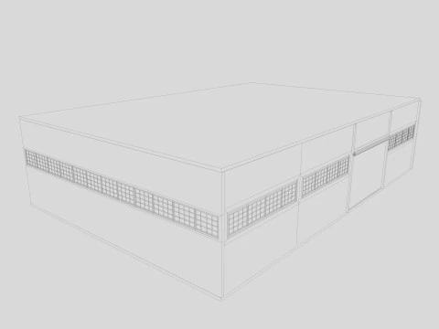 Industrial building warehouse 5 Low-poly 3D Model