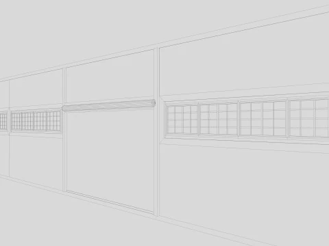 Industrial building warehouse 5 Low-poly 3D Model