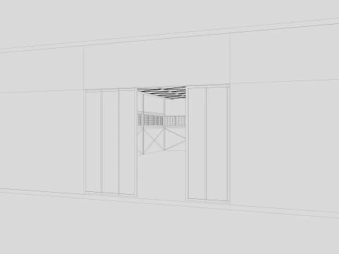 Industrial building warehouse 5 Low-poly 3D Model