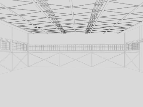 Industrial building warehouse 5 Low-poly 3D Model