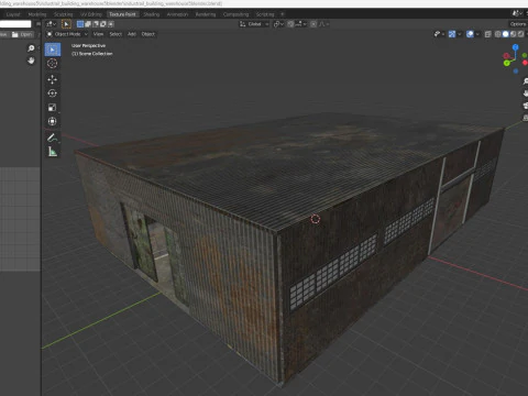 Industrial building warehouse 5 Low-poly 3D Model