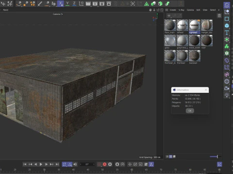 Industrial building warehouse 5 Low-poly 3D Model