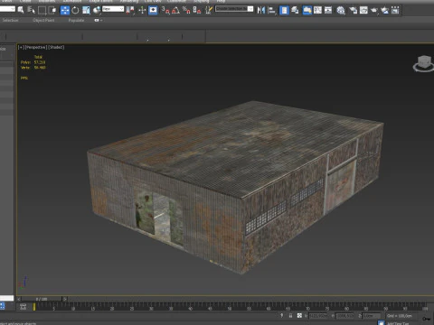 Industrial building warehouse 5 Low-poly 3D Model