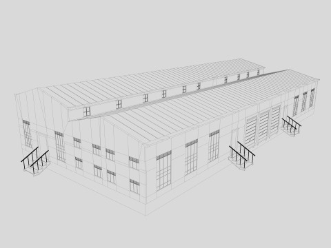 Industrial building warehouse 6 Modelo 3D