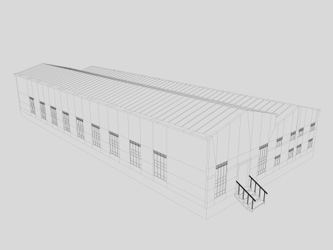 Industrial building warehouse 6 Modelo 3D