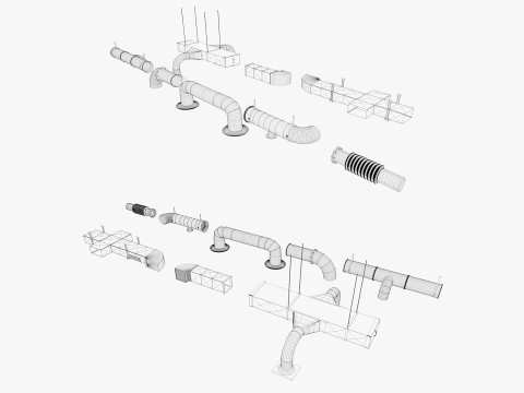 Industrial warehouse equipments props pack Low-poly 3D Model