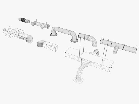 Industrial warehouse equipments props pack Low-poly 3D Model
