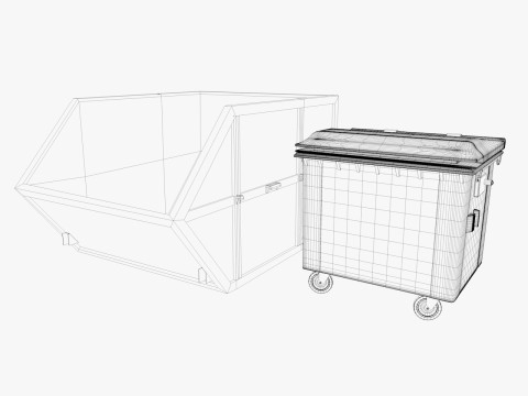 Industrial warehouse equipments props pack Low-poly 3D Model