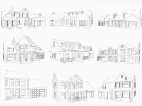 Classical American Houses Collection 3Dモデル