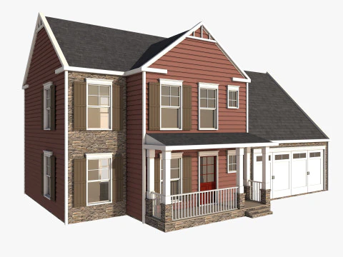 Classical American Houses Collection 3D Model