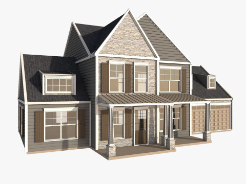 Classical American Houses Collection 3D Model