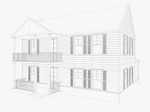 Classical American Houses Collection 3D Model