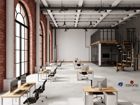 Loft Office 16 3D Model