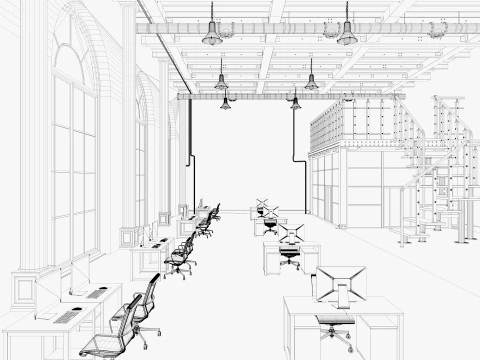 Loft Office 16 3D Model