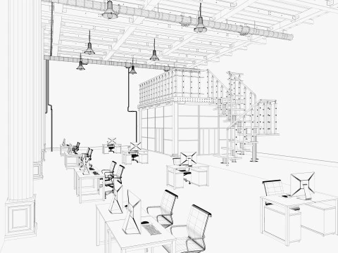 Loft Office 16 3D Model