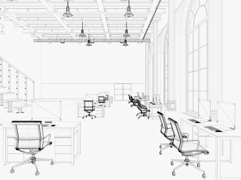 Loft Office 16 3D Model