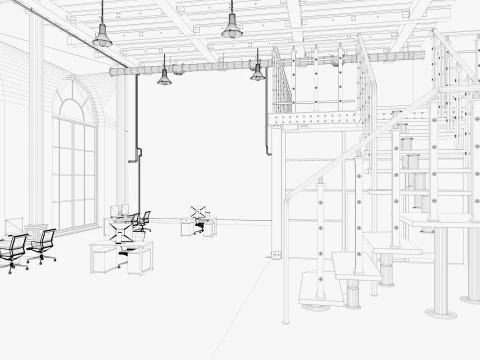 Loft Office 16 3D Model