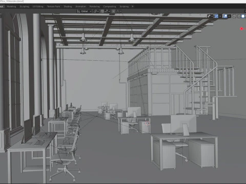Loft Office 16 3D Model