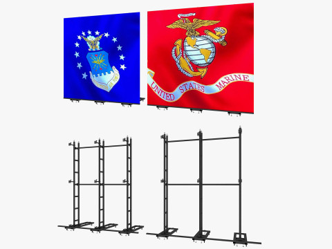 Led video display wall Model 3D