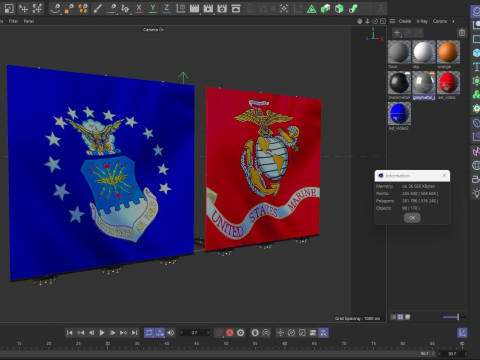 Led video display wall Model 3D