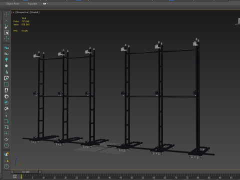 Led video display wall Model 3D