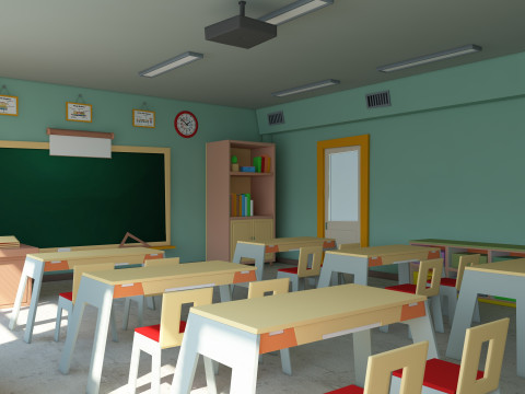 Cartoon Classroom Modelo 3D