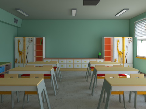 Cartoon Classroom Modelo 3D