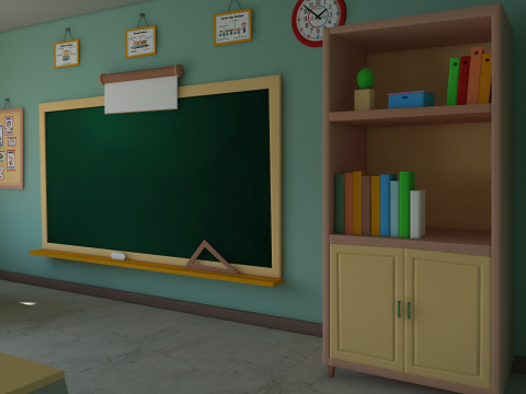 Cartoon Classroom Modelo 3D