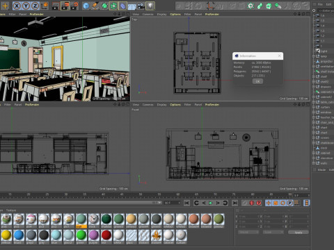 Cartoon Classroom Modelo 3D