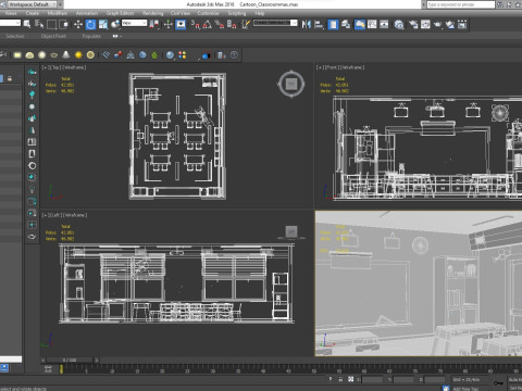 Cartoon Classroom Modelo 3D