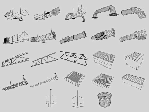 Tubi a soffitto e sfiato Modello 3D