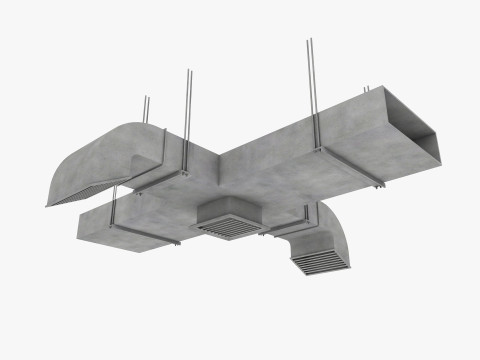 Ceiling pipes and vent 3D Model