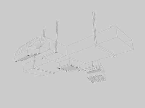 Ceiling pipes and vent 3D Model