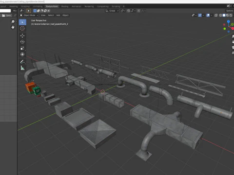 Tubi a soffitto e sfiato Modello 3D