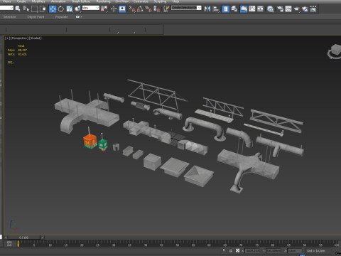 Ceiling pipes and vent 3D Model