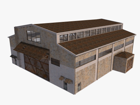 Industrial building warehouse 7 3D-Modell