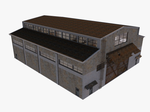 Industrial building warehouse 7 Modello 3D