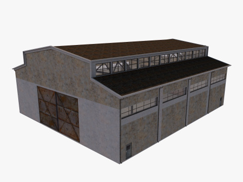 Industrial building warehouse 7 Modello 3D