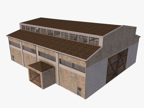 Industrial building warehouse 7 Modello 3D