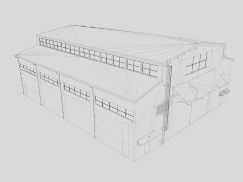 Industrial building warehouse 7 Modello 3D