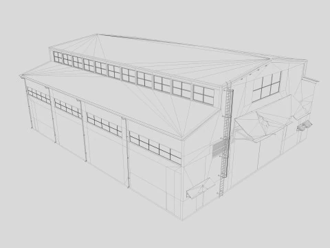 Industrial building warehouse 7 3D Model