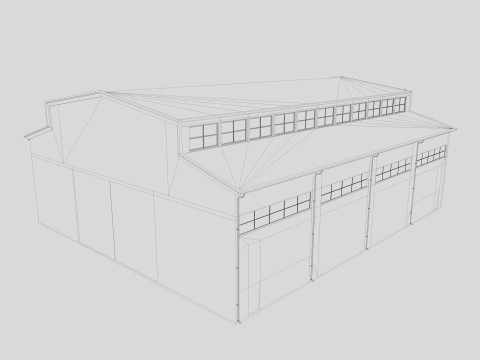 Industrial building warehouse 7 Modello 3D