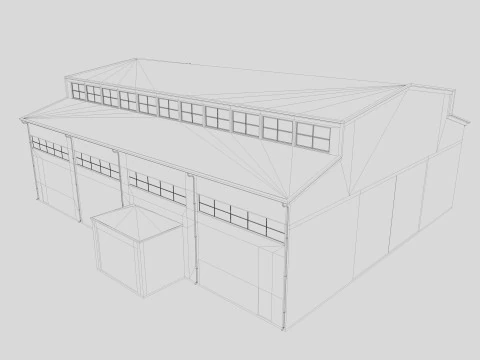 Industrial building warehouse 7 3D Model