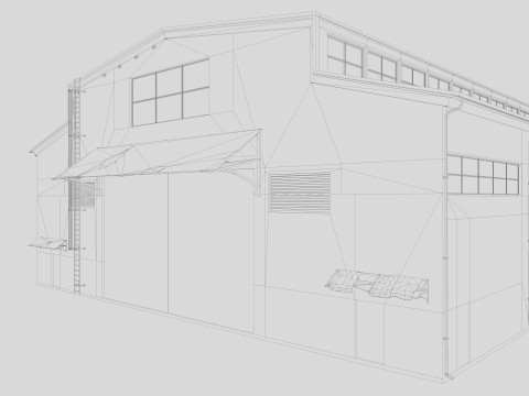Industrial building warehouse 7 Modello 3D