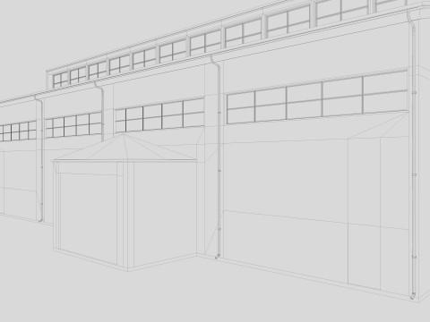 Industrial building warehouse 7 Modello 3D