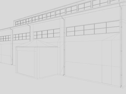 Industrial building warehouse 7 3D Model