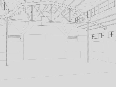 Industrial building warehouse 7 Modello 3D