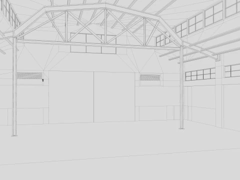 Industrial building warehouse 7 3D Model