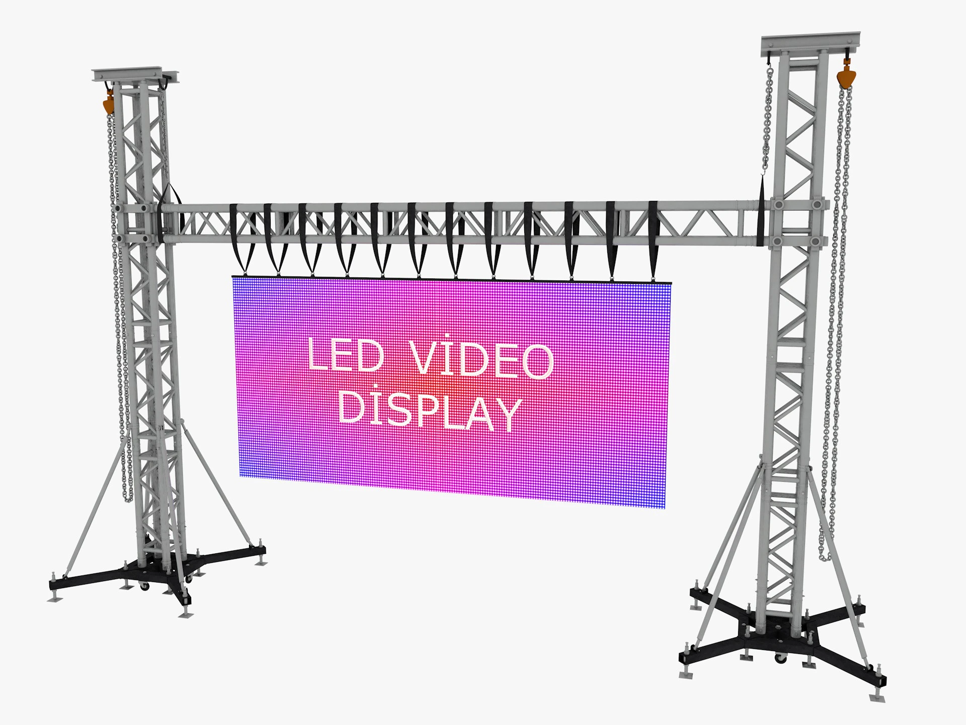 Led video wall truss 3D Model .c4d .max .obj .3ds .fbx .stl .blend 
